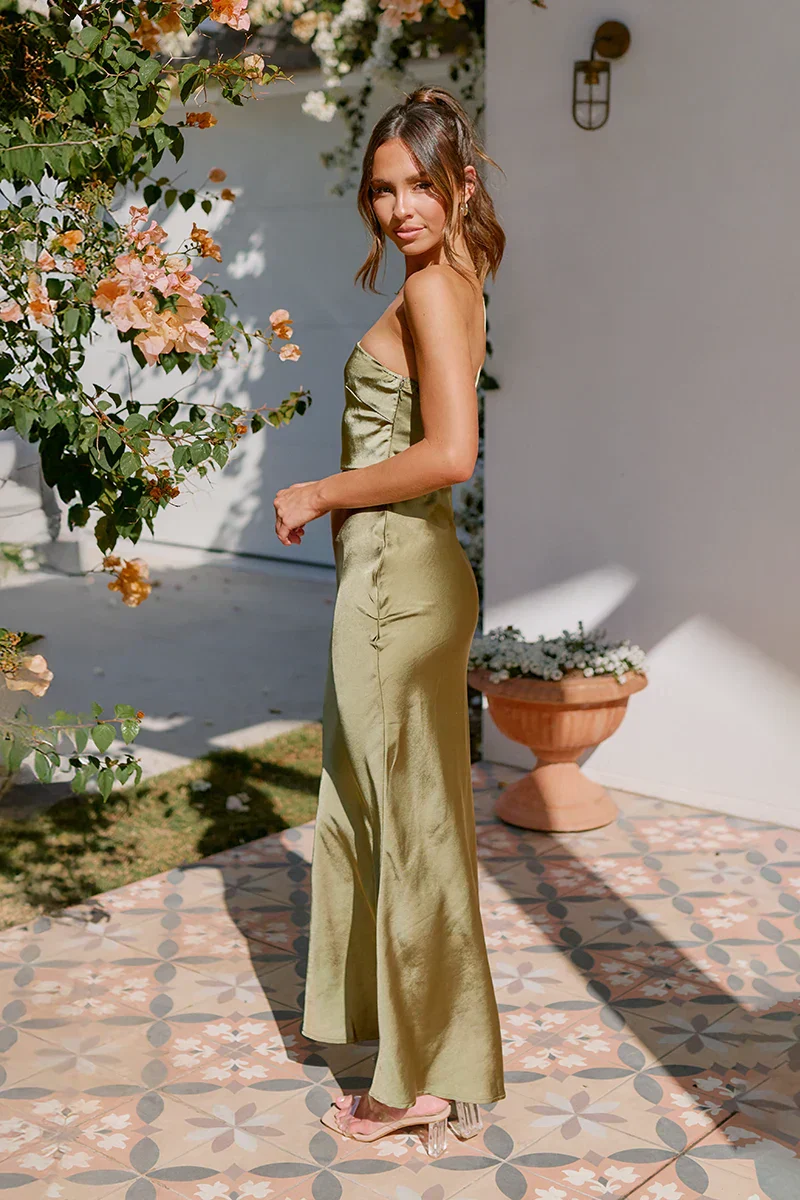 Liliana® | Maxi Dress Olive Green - Image 3
