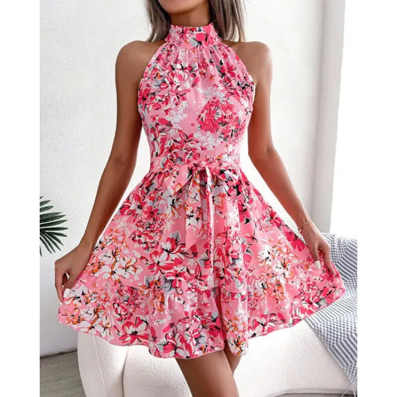 Liliana® | Women'S Floral Dress With High Collar And Flounce - Image 7