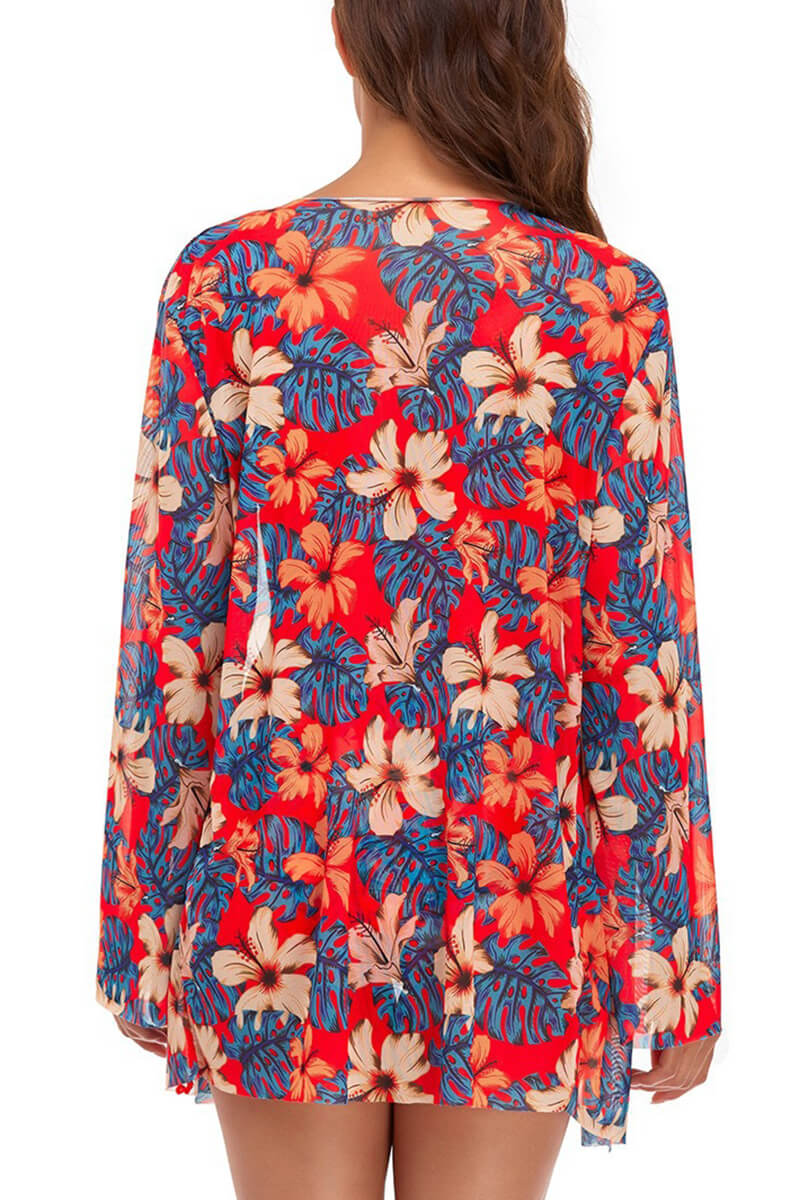 Lilibeth® | Blouse And Orange Floral Bikini Set - Image 4