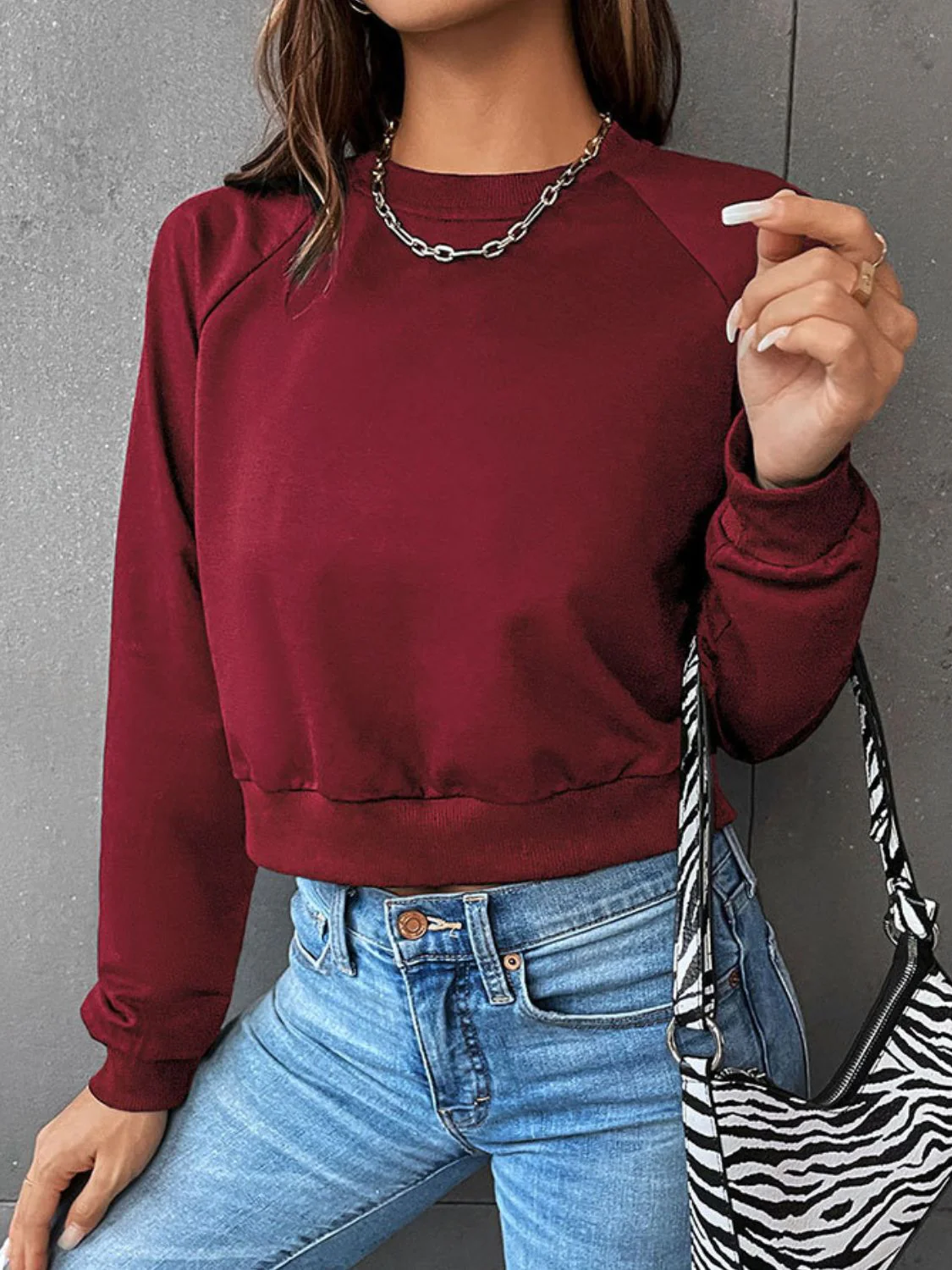 Lily® | Cozy Crew Neck Cropped Sweater - Image 2