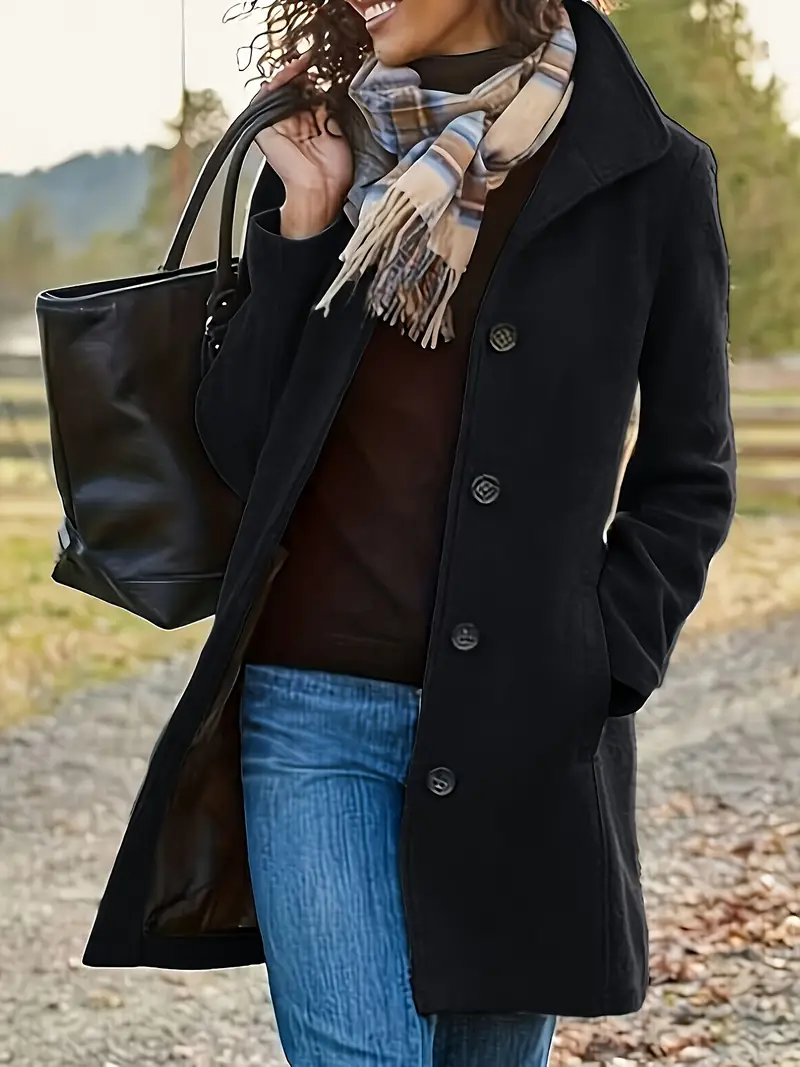 Linda | Single-breasted knit coat
