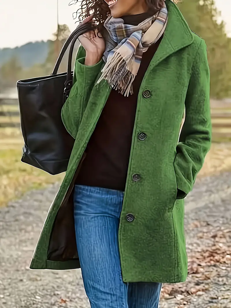 Linda | Single-breasted knit coat - Image 15