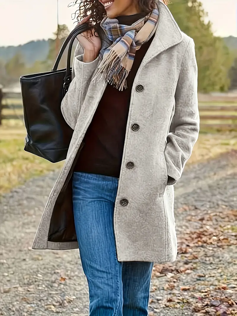 Linda | Single-breasted knit coat - Image 2