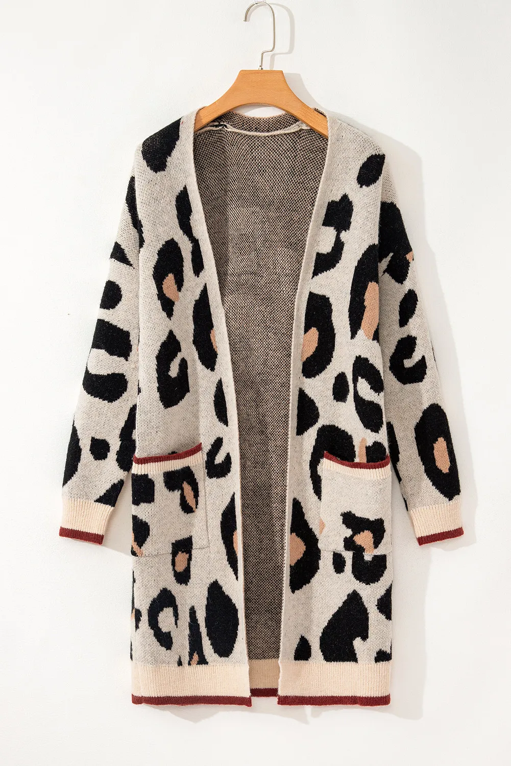 Lisette | Long sleeve leopard print open front cardigan - Image 5