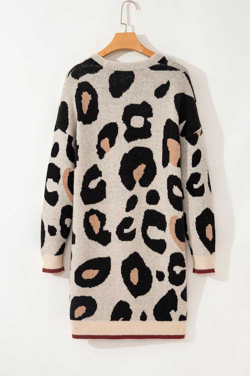Lisette | Long sleeve leopard print open front cardigan - Image 6
