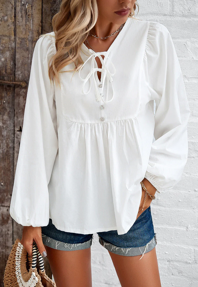 Liz® | Elegant Casual Loose Button Down Blouse - Image 5