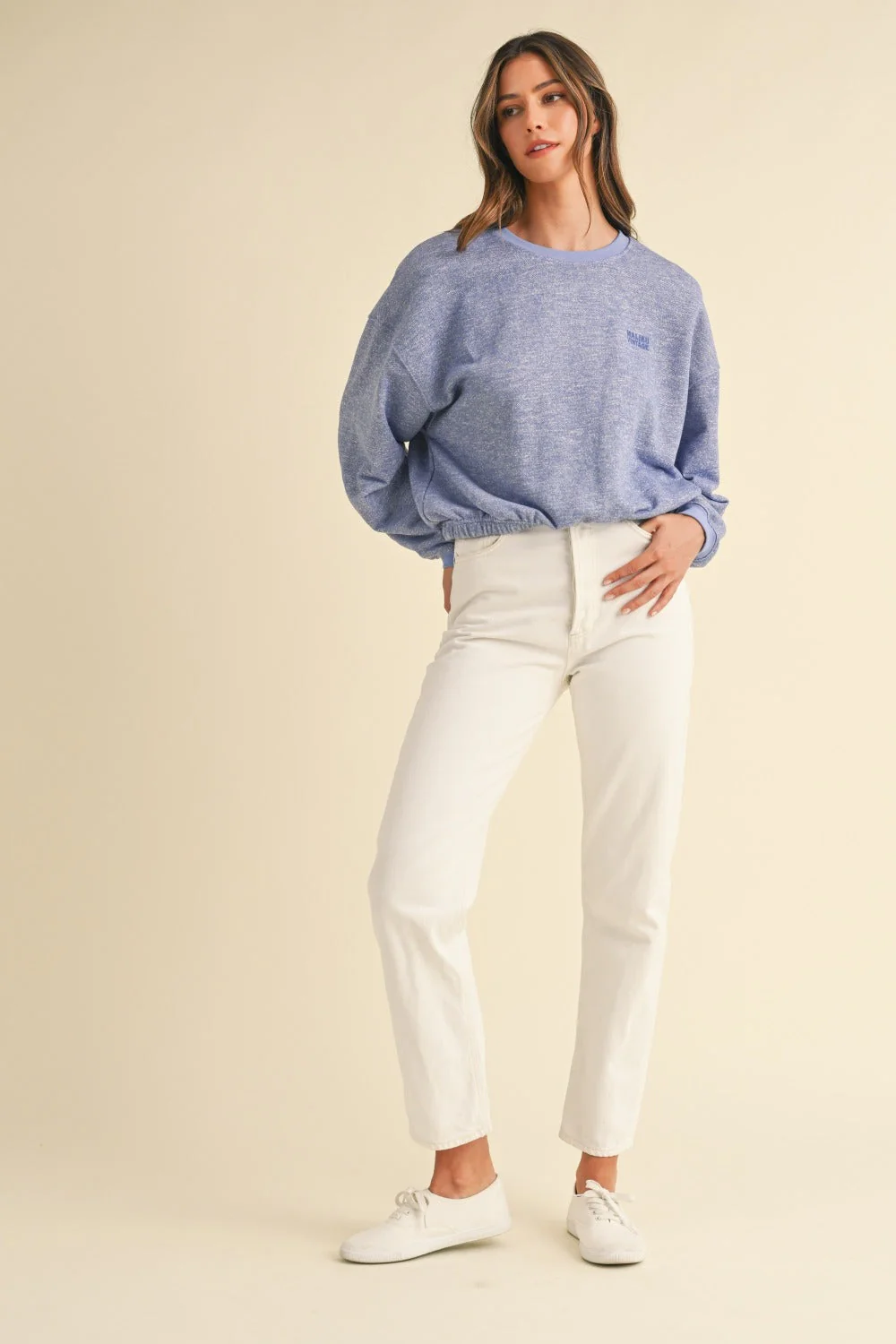 Lorena | Mable crew neck sweatshirt with letter embroidery - Image 5