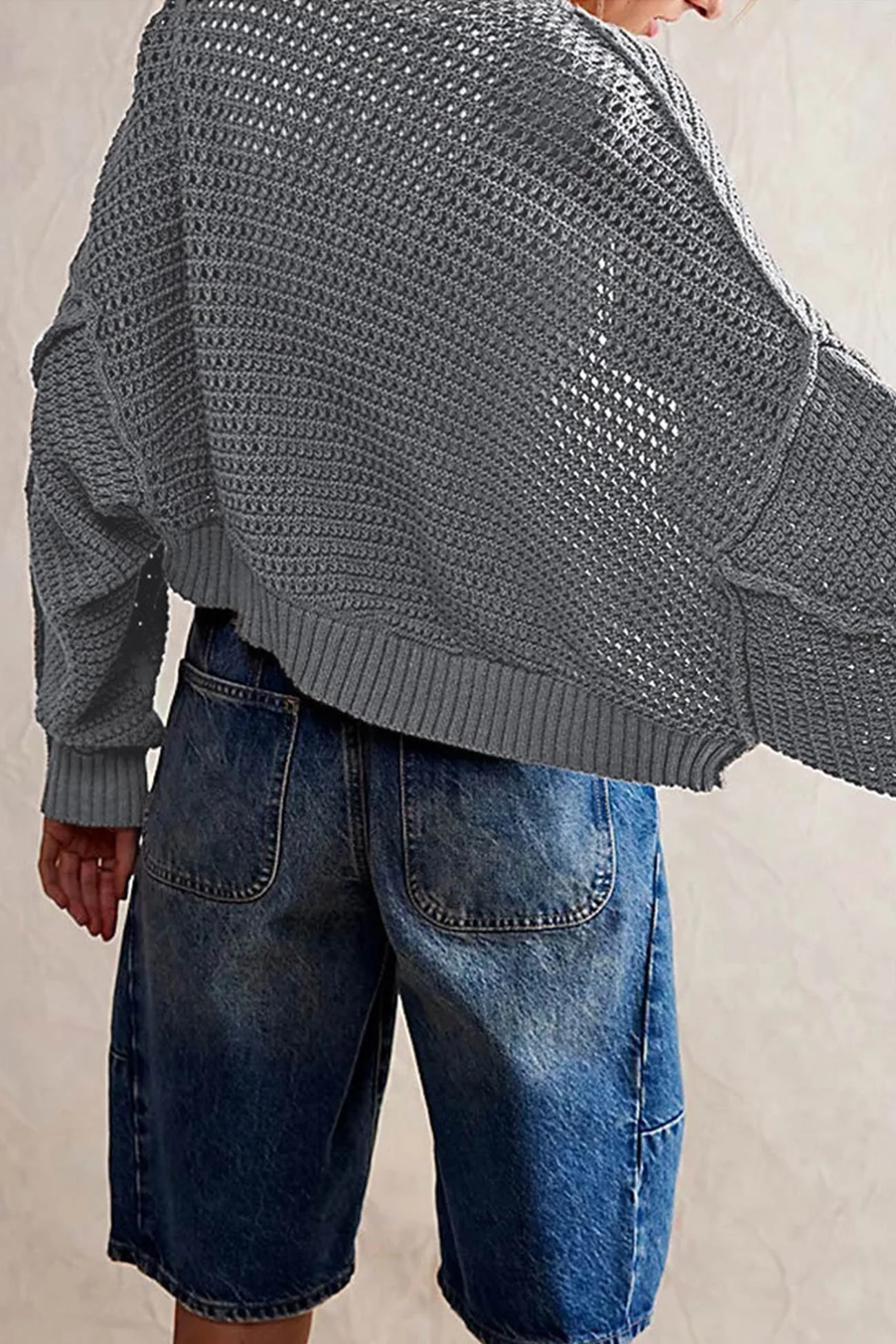 Lotte | Open front cardigan with batwing sleeves - Image 2