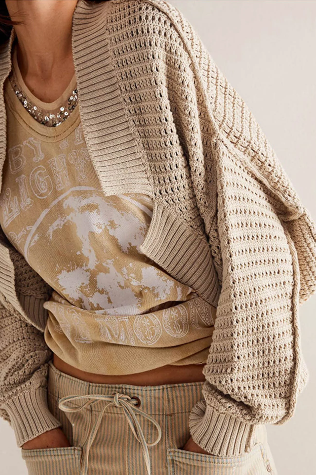 Lotte | Open front cardigan with batwing sleeves - Image 9