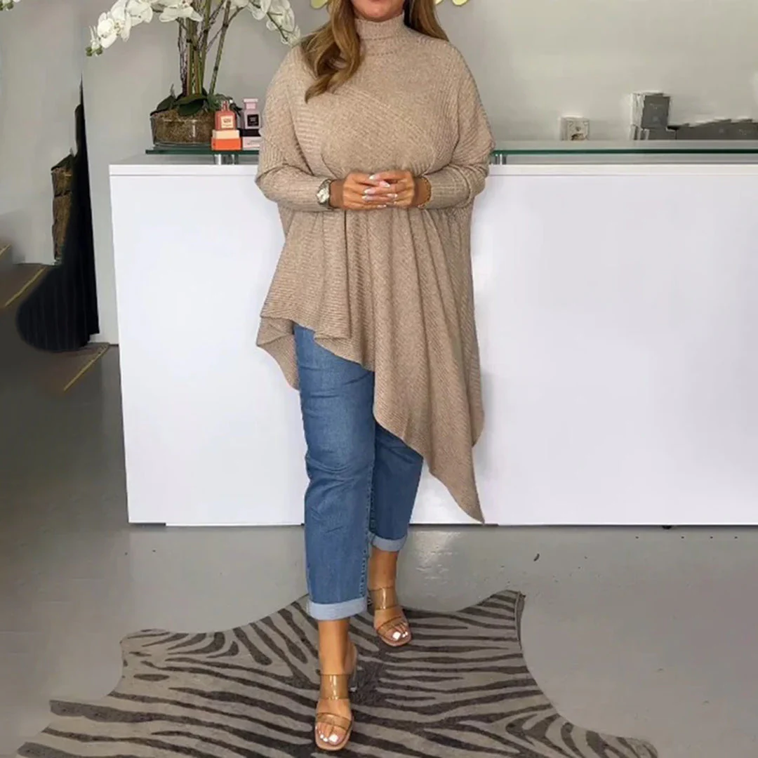 Lourdes® | Long brown sweater for women