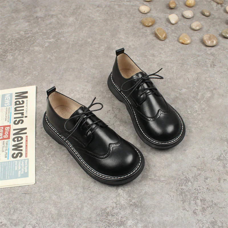 Lourdes® | Wide Box Brogue Style Oxford Shoes - Image 3