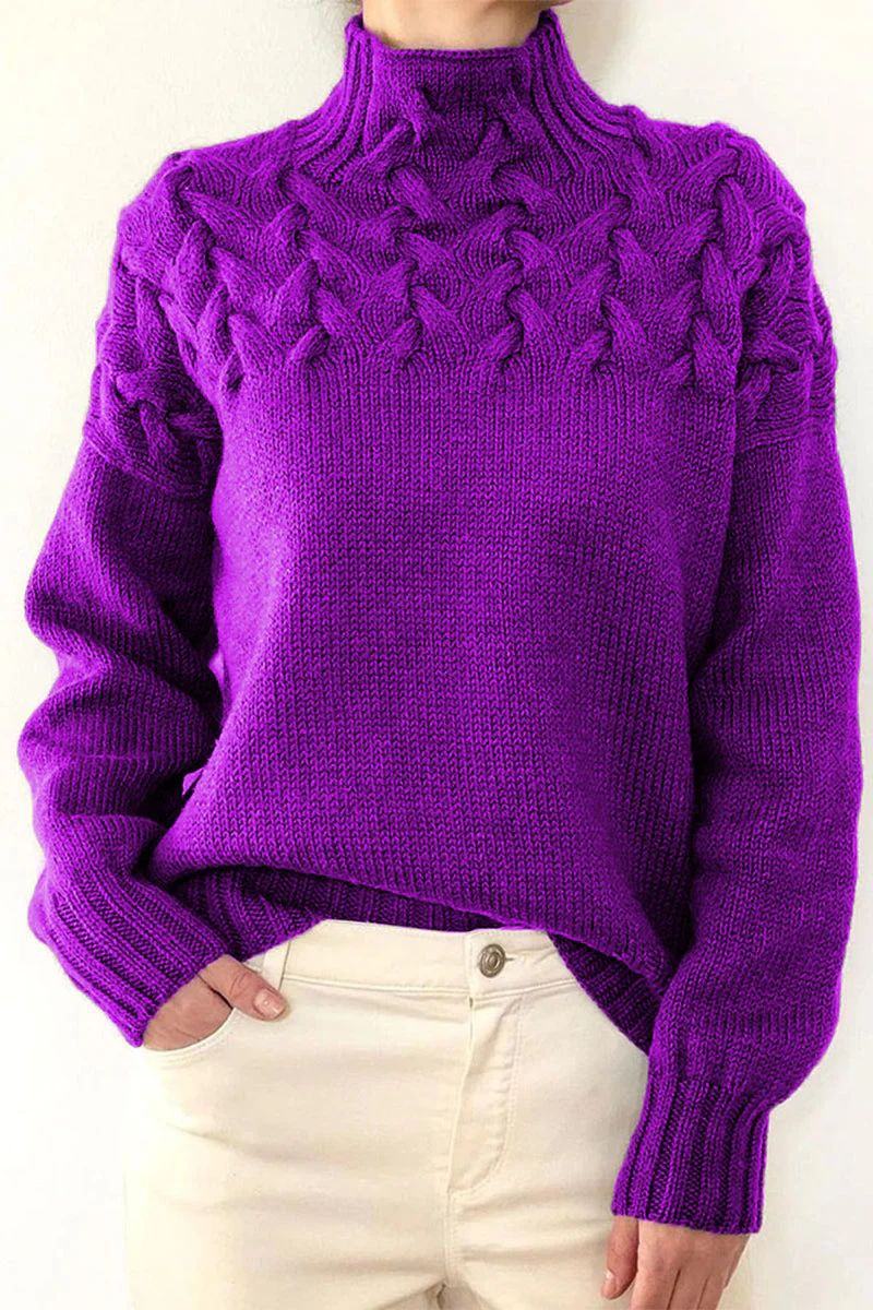 Lucía | Casual solid color turtleneck sweaters - Image 10