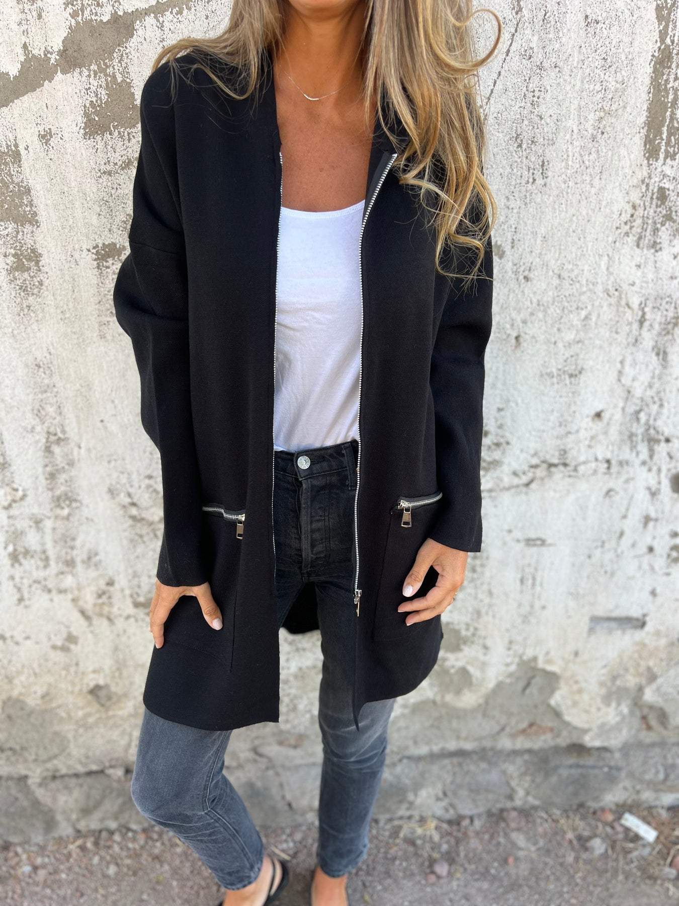 Lucía | Long women's jacket. zipper