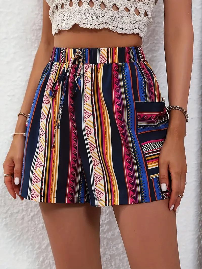Lucia® | Striped Print Shorts - Image 3