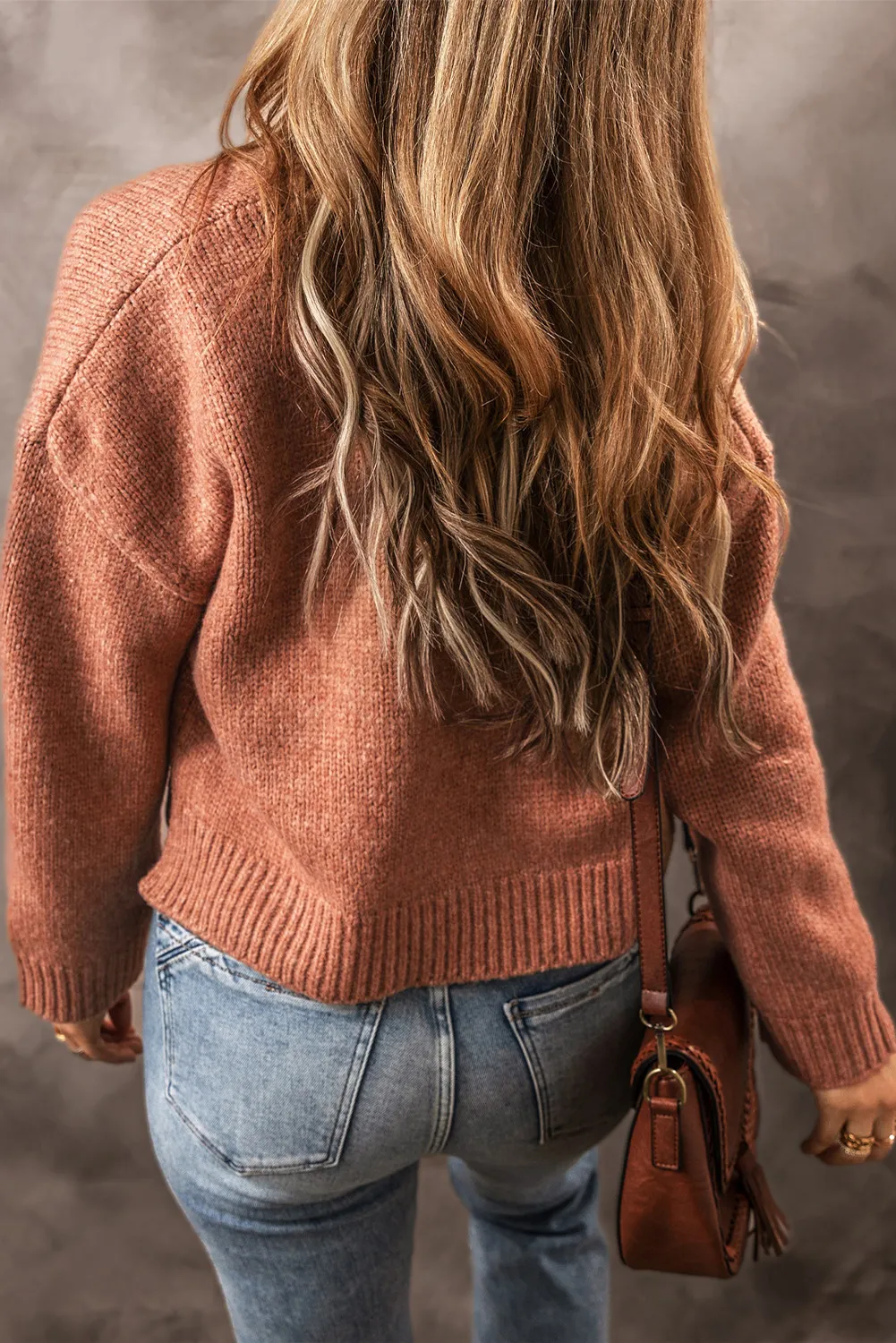 Luciana | Cardigan with an open front and dropped shoulders - Image 4