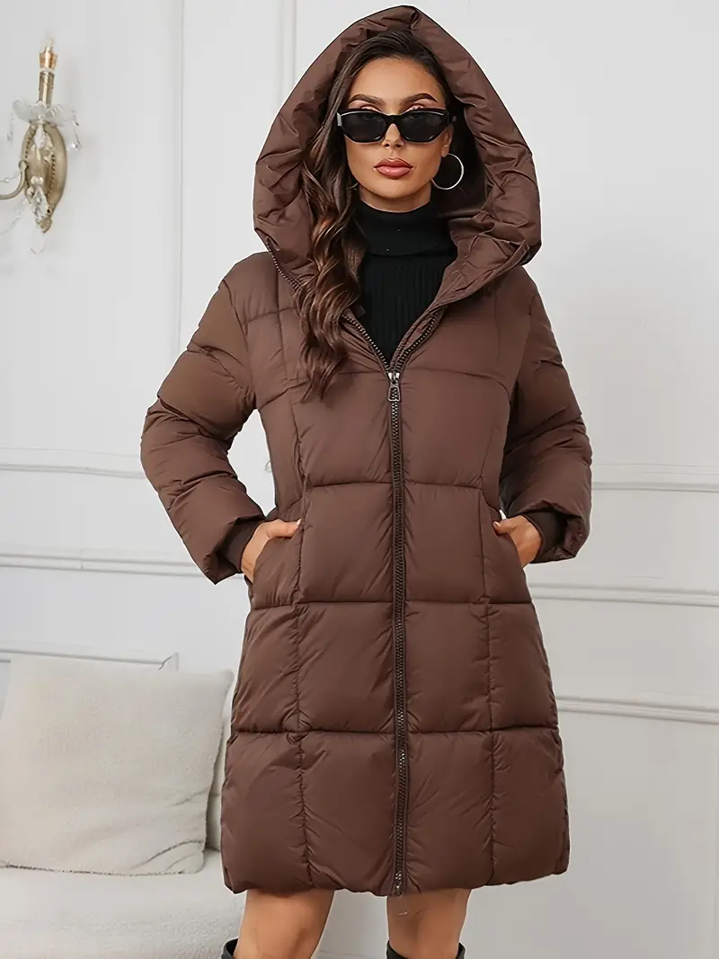 Lucrecia | Long down jacket with hood - Image 2
