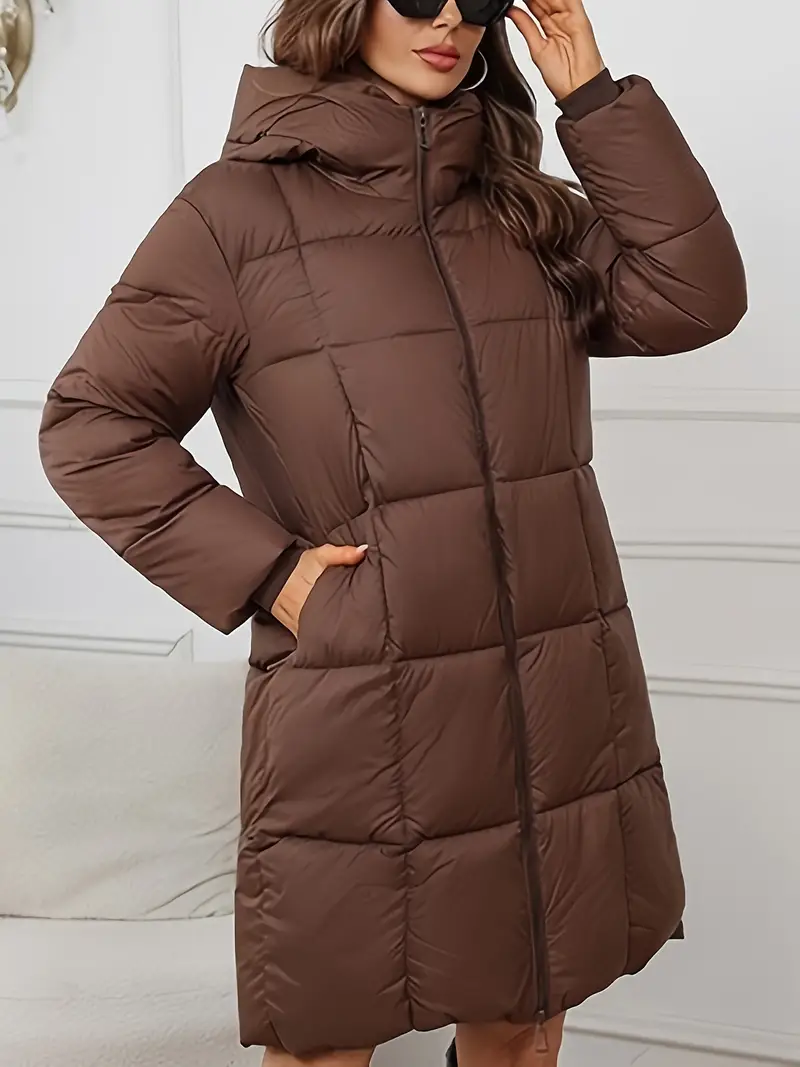Lucrecia | Long down jacket with hood - Image 3