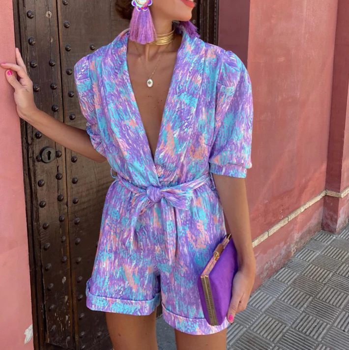Luisa® | Bright Fashion Short Jumpsuit
