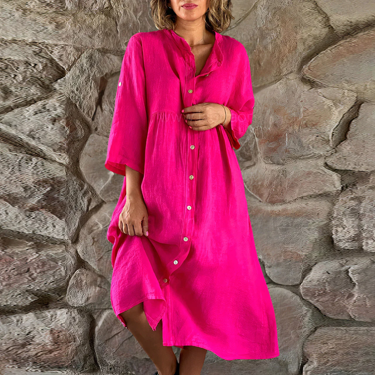 Luisa® | Cotton Linen Dress For Women - Image 3