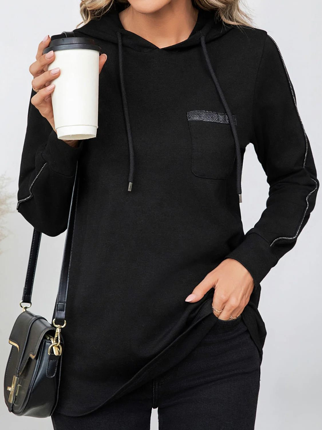 Luisa | Drawstring hoodie with long sleeves - Image 6