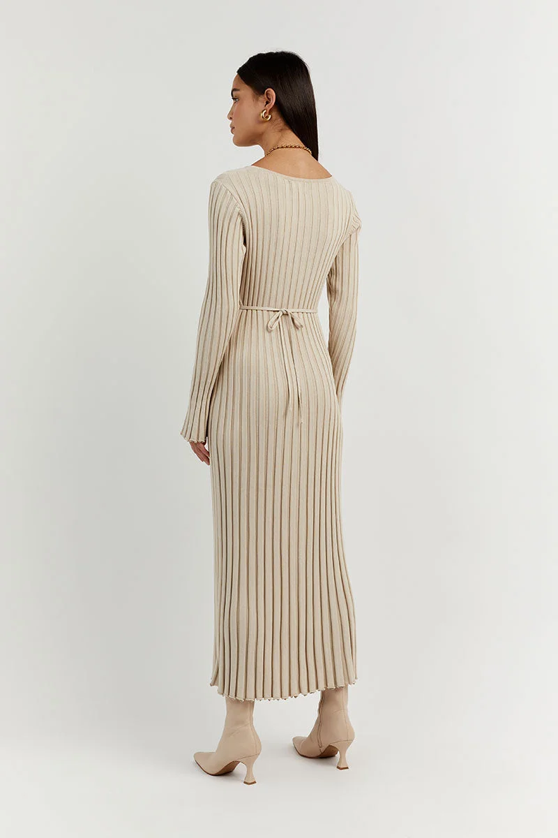 Luisa® | Knitted Midi Dress With V-Neck And Sleeves - Image 4