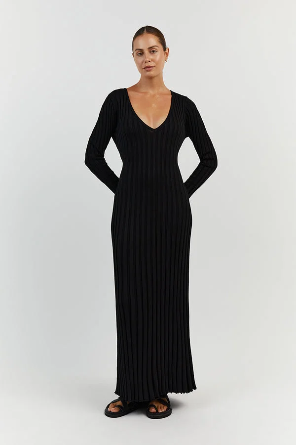 Luisa® | Knitted Midi Dress With V-Neck And Sleeves - Image 6