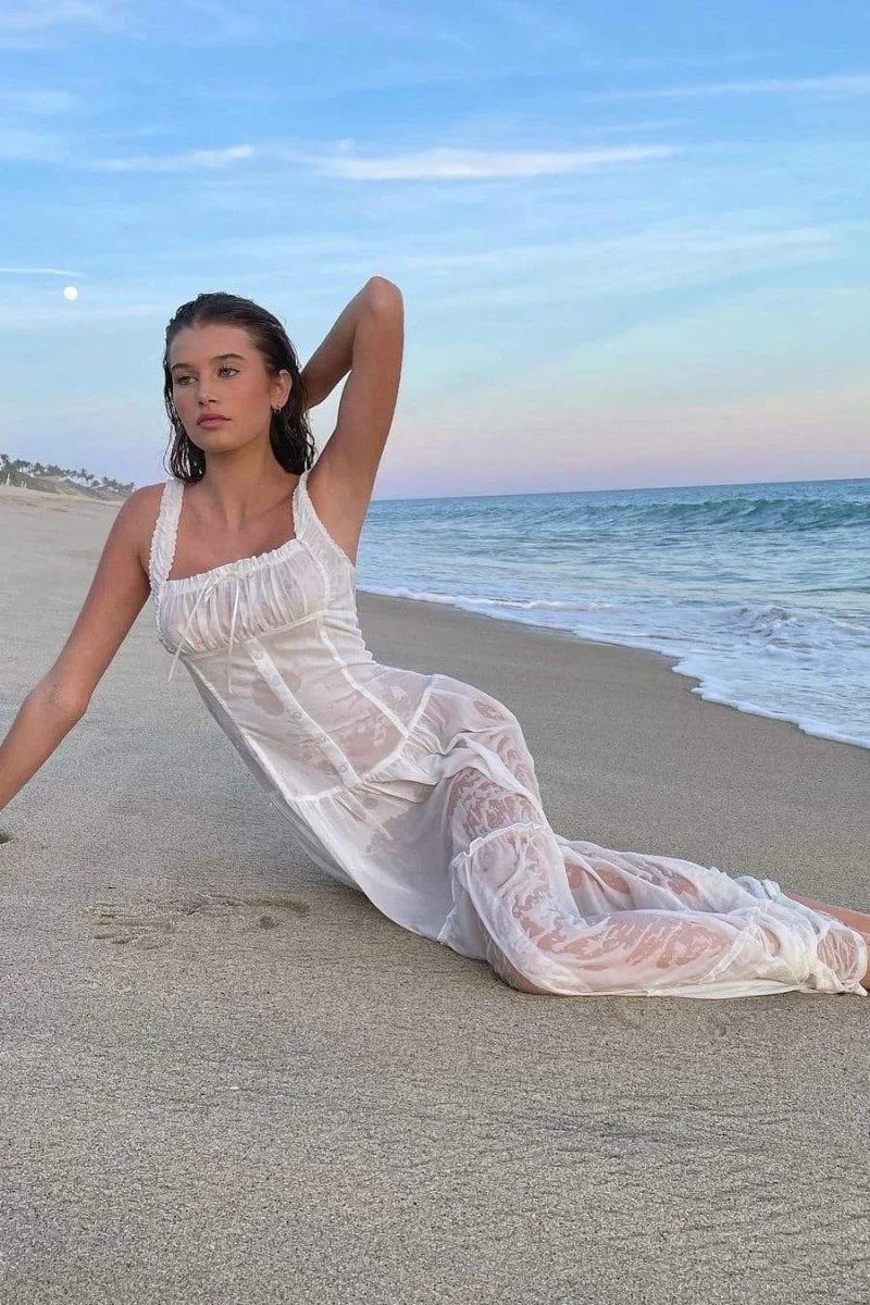Luisa® | Semi-Sheer Maxi Dress With Ruffles - Image 3