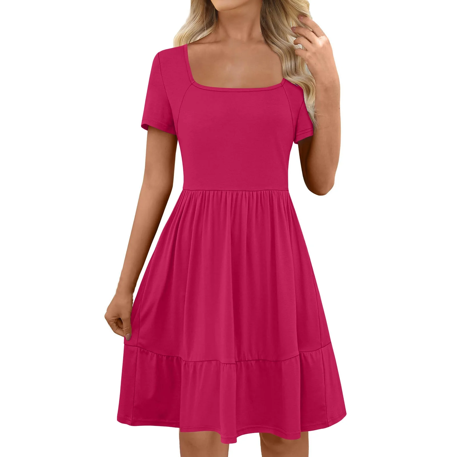 Luisa® | Women'S A-Line Casual Dress With Square Neckline And Flounce - Image 5