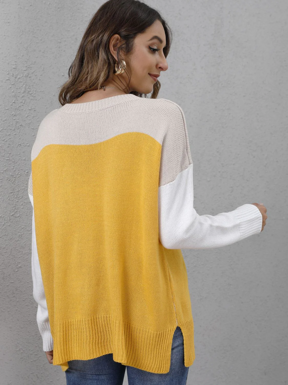 Luna | Color block crew neck sweater - Image 2
