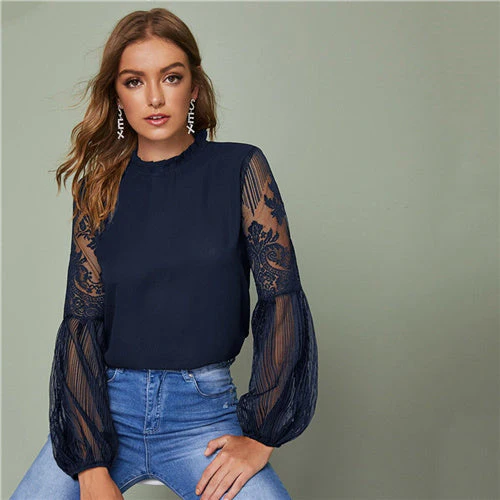 Luz® | Lace Transparent Elegant Women'S Blouse - Image 6