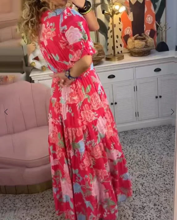 Magaly® | Elegant Long Dress With V-Neck - Image 4