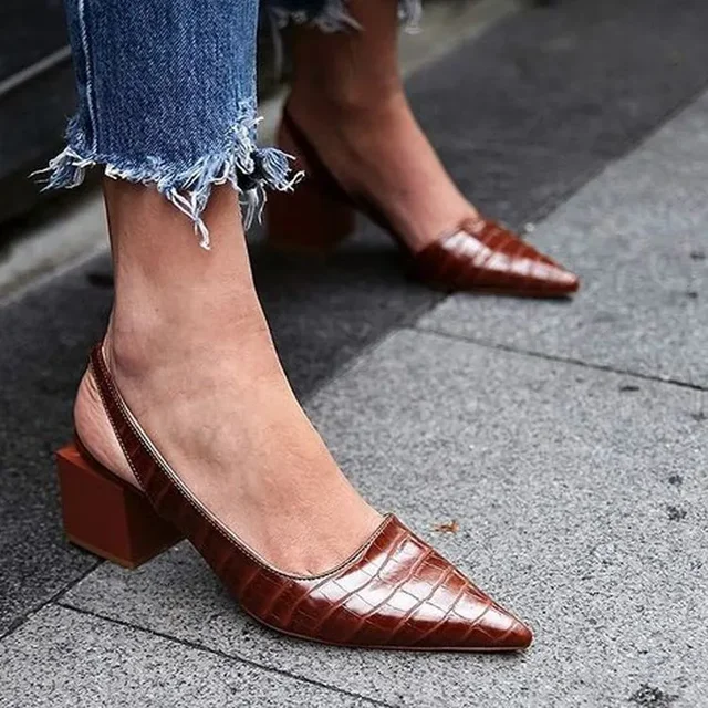 Magda® | Orthopedic Women'S Pumps With Block Heel And Crocodile Pattern - Image 6
