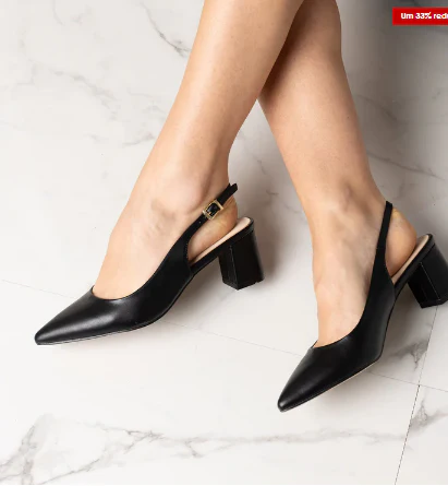 Malena® | Stylish Black Shoes With Black Strap