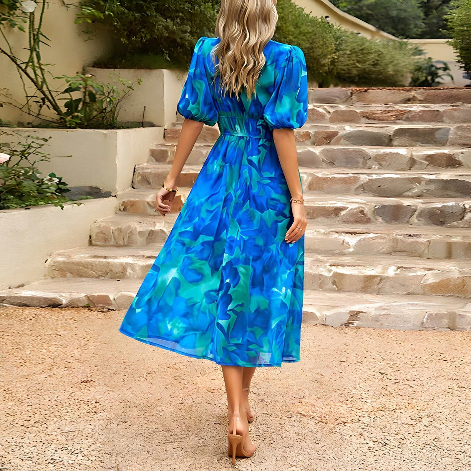 Malena® | V-Neck Midi Dress - Image 5