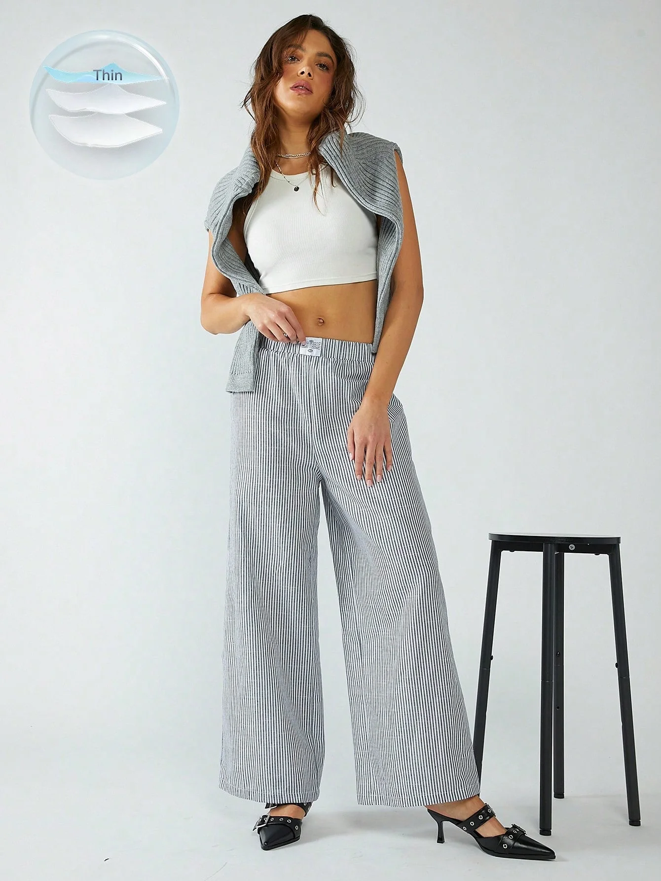 Malena | STRIPED FABRIC TROUSERS - Image 10