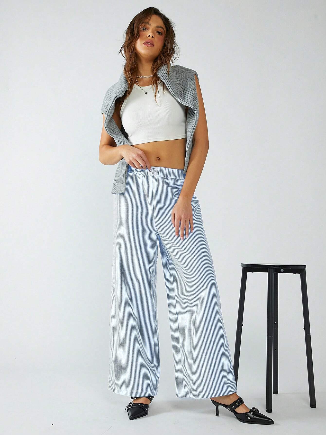 Malena | STRIPED FABRIC TROUSERS - Image 6
