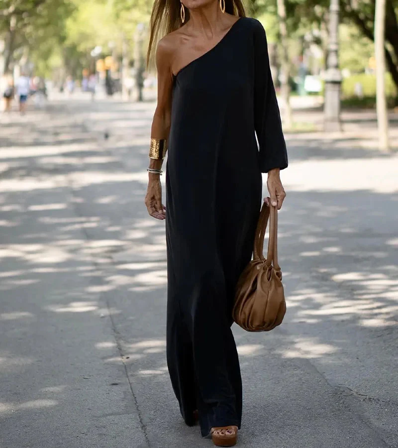 Mallory® | Elegantly Flowy One-Shoulder Dress - Image 3