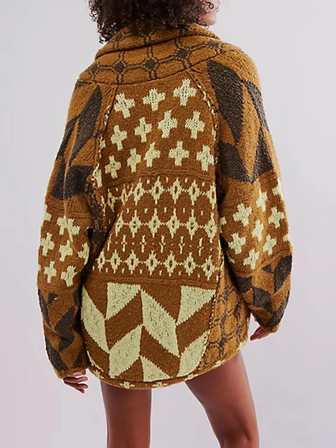 Manuela | Long sleeve cardigan with buttons and cross graphic - Image 12