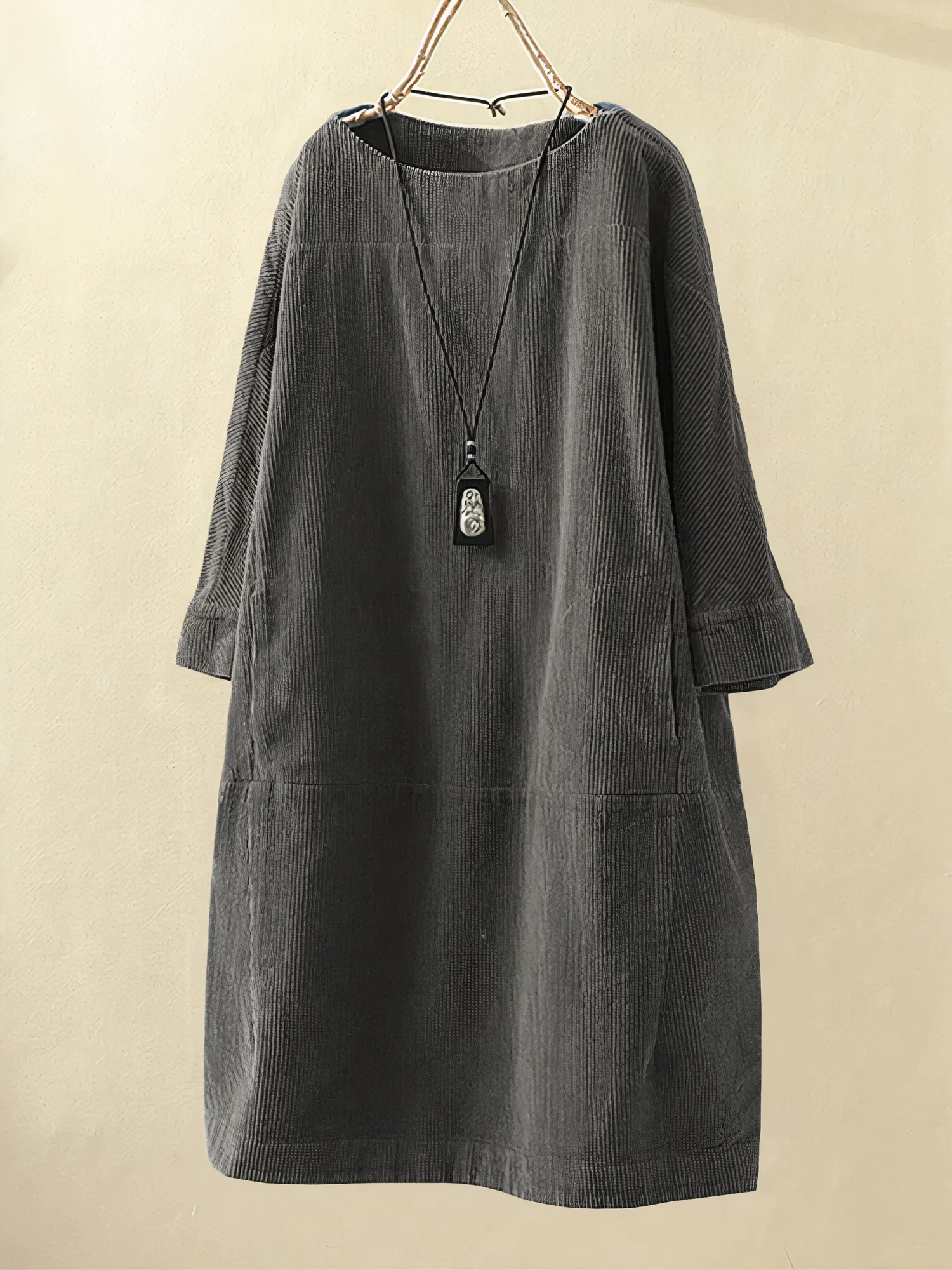 Mara® | Loose And Comfortable Corduroy Dress - Image 2