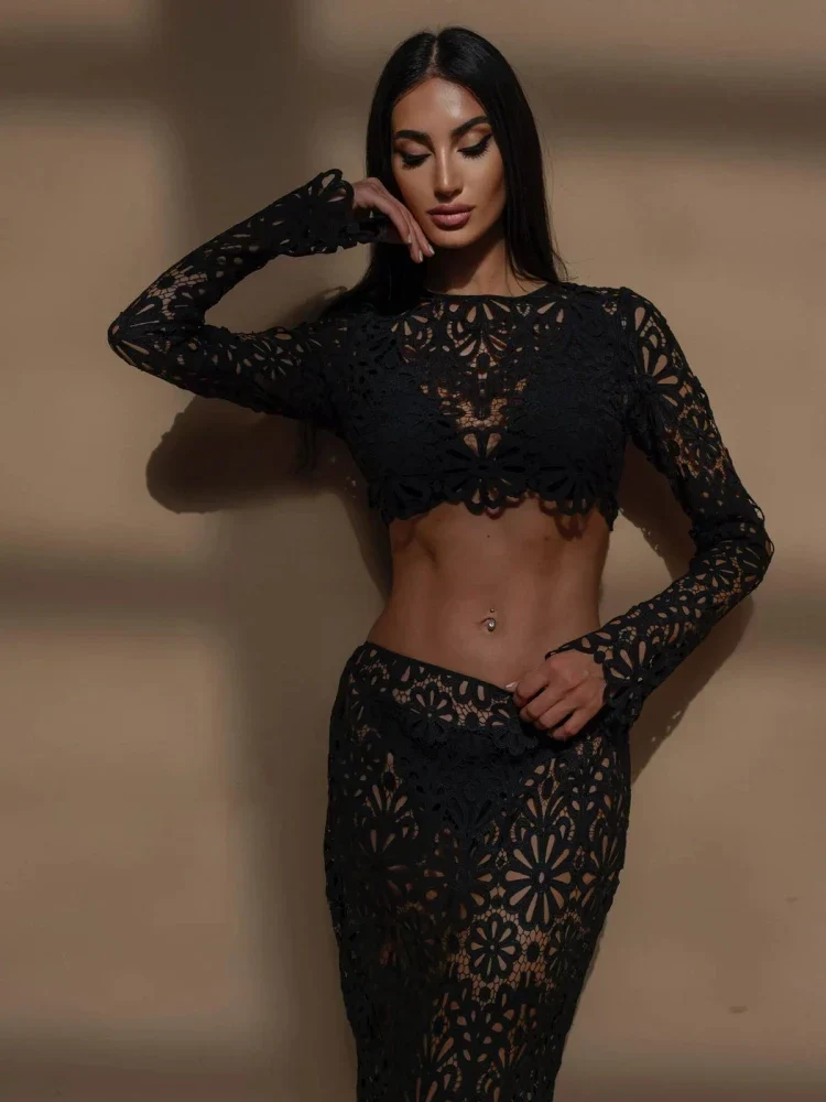 Marcela® | Elegant Beach Set With White Embroidery And Sexy Top - Image 5