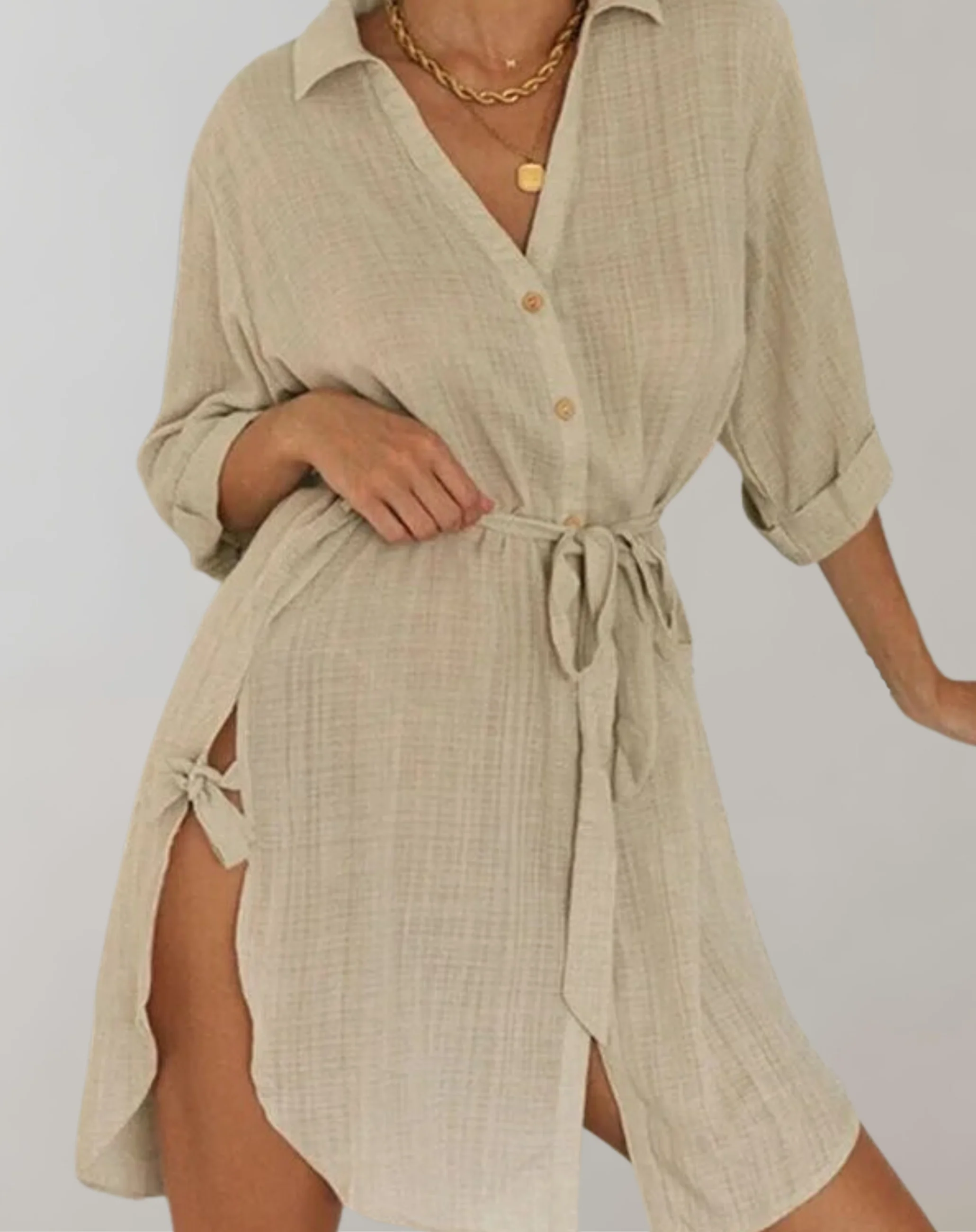 Marcela® | Long-Sleeved Linen Shirt In Plus Sizes - Image 2