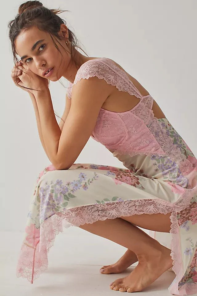 Marcela® | Maxi Mesh Slip With Floral Print And Cut-Outs - Image 5
