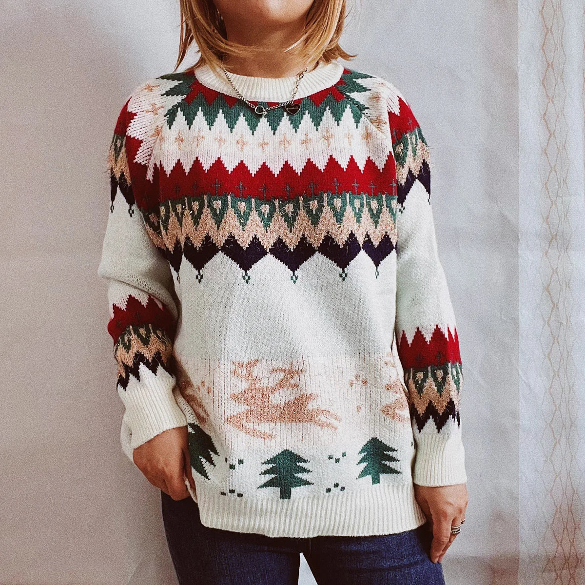 Marcela | Pilar Christmas sweater with raglon sleeves for women - Image 3