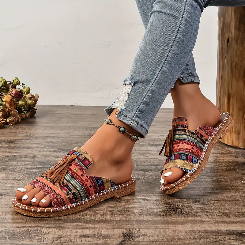 Marcella® | Ethnic Style Flat Sandals With Tassel - Image 5