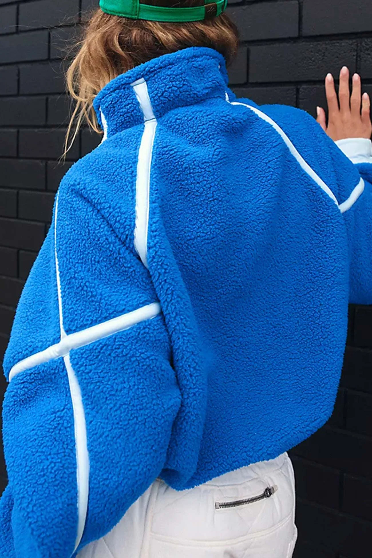 Margherita | Turtleneck plush top with contrast zip and zip fastening - Image 6