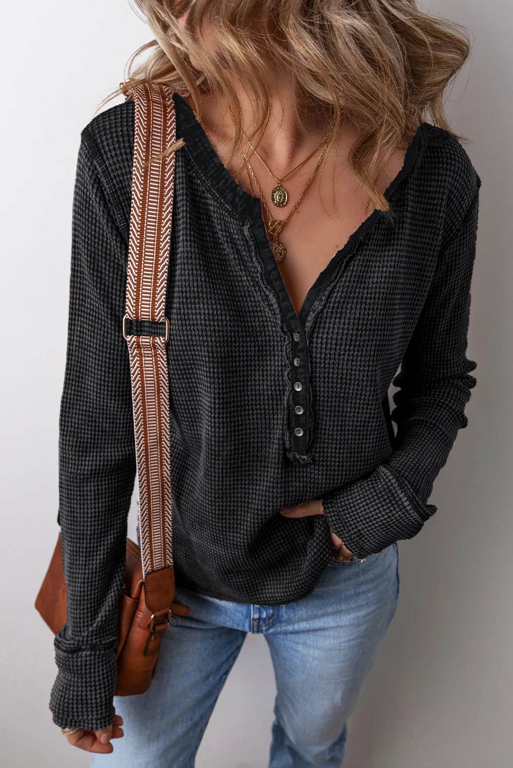 Margot | Notched long sleeve top - Image 10