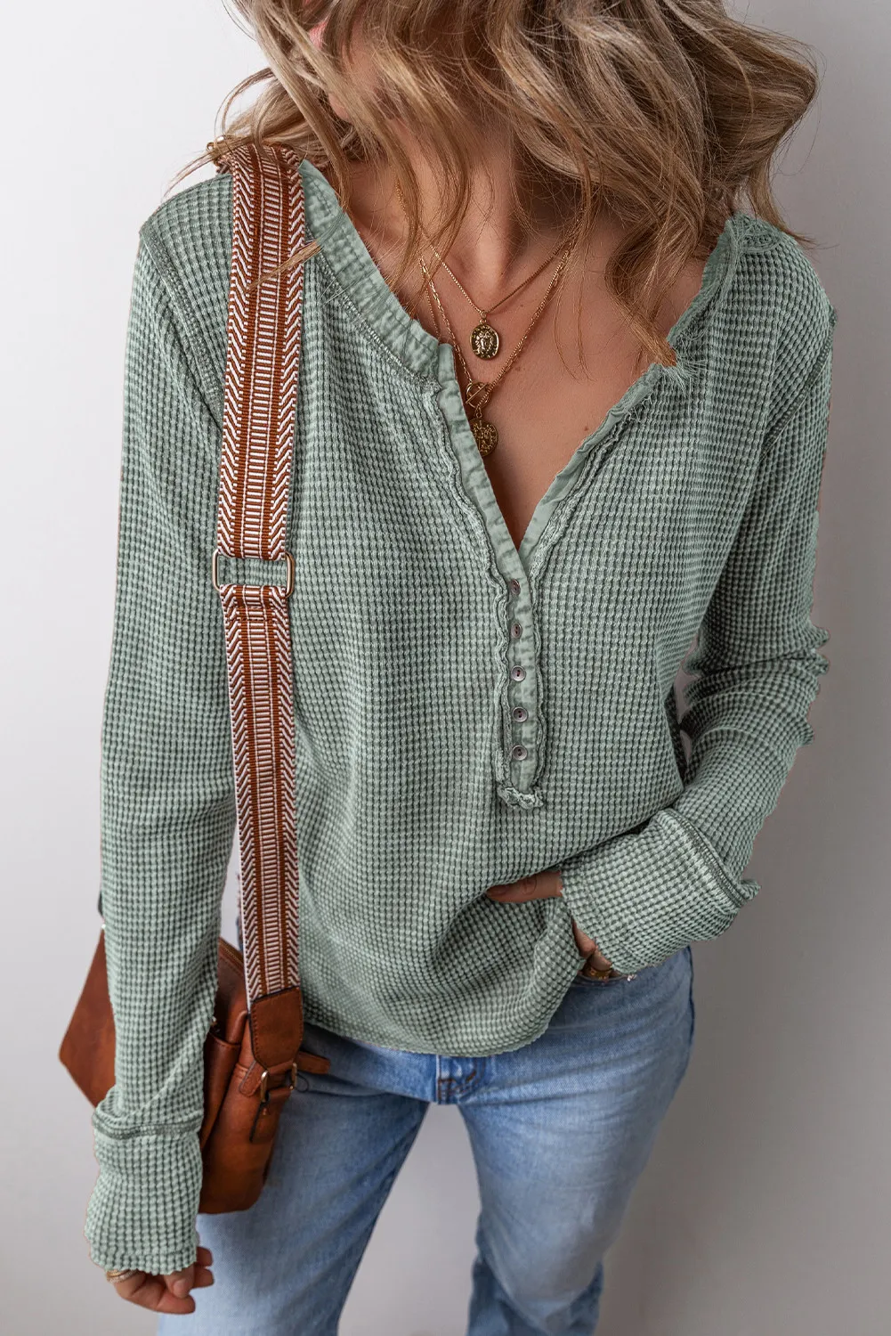 Margot | Notched long sleeve top - Image 8