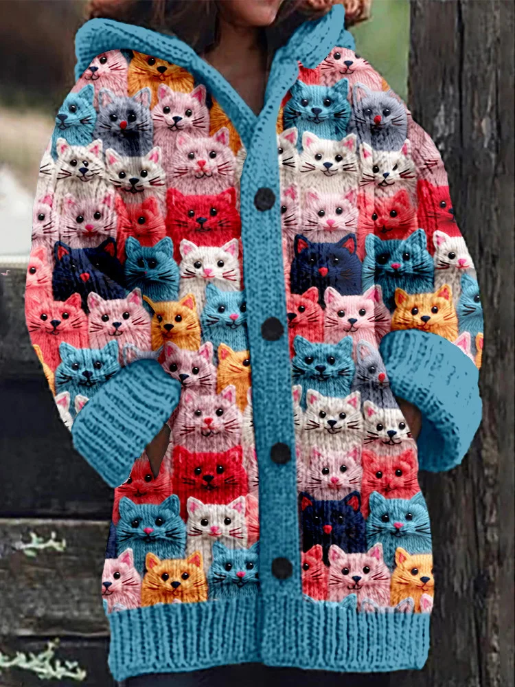 Maria | Warmly lined hoodie with a cat motif - Image 8