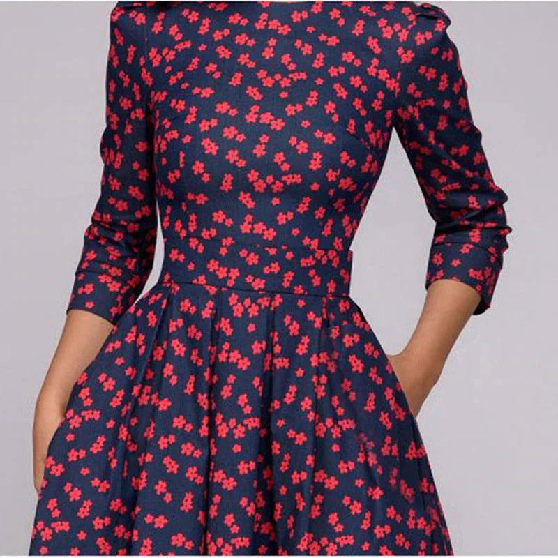 María Eugenia® | Elegant Dress With Red Dot Print - Image 2