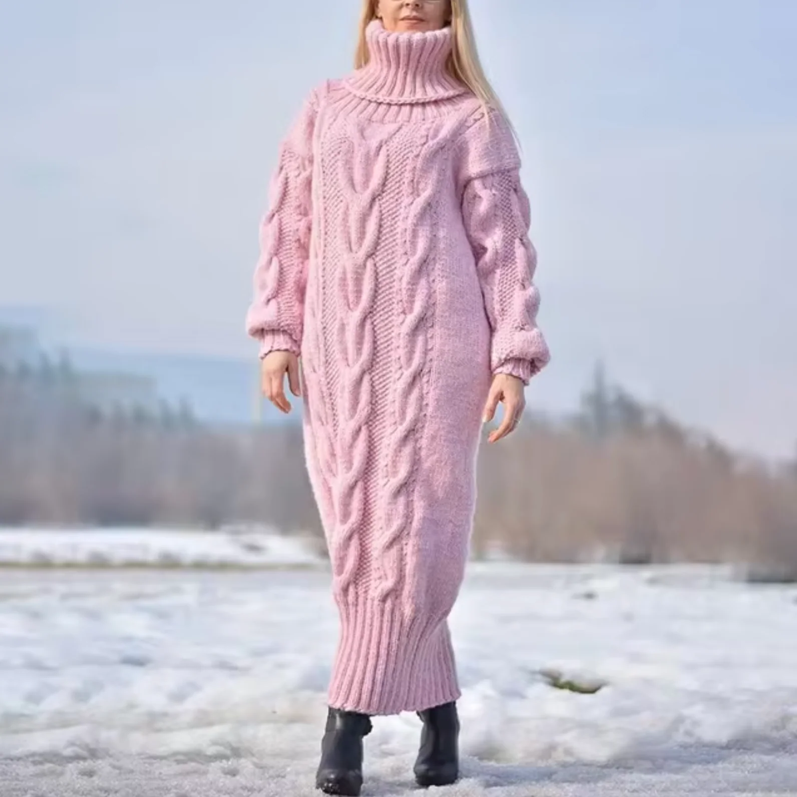 Maria Eugenia | Turtleneck sweater, long dress - Image 6